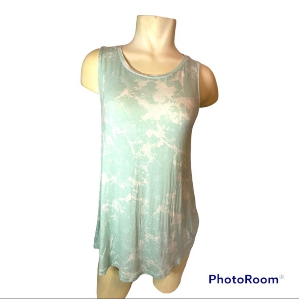 Apt. 9 Teal/White Tye Dye Tank Top Size L